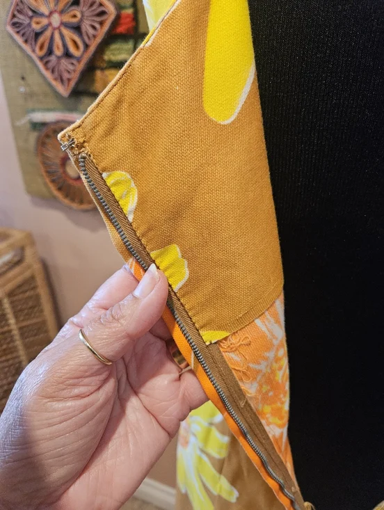 Vintage Handmade Hawaiian Floral Print MCM Wiggle Maxi Dress - Picture 10 of 15